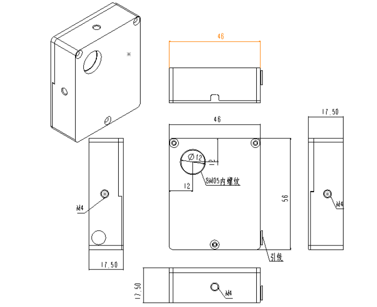 超快電動激光快門12mn快門尺寸圖 超快電動激光快門12mn快門尺寸圖