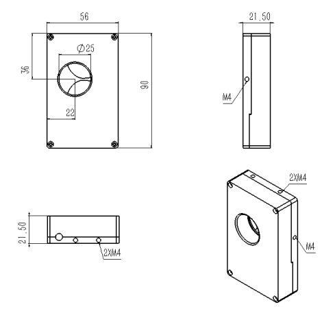 超快電動激光快門25mn快門尺寸圖 超快電動激光快門25mn快門尺寸圖