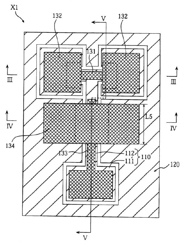   微型開關器件的平面圖