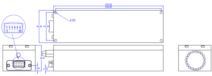 8×1光子晶體光纖開關封裝尺寸結構圖 - 廣西科毅光通信 8×1光子晶體光纖開關封裝尺寸結構圖 - 廣西科毅光通信